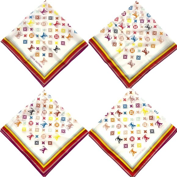 618294AS (S4) Louis Vuitton Scarf Monogram Multicolor w/Box - Picture 4 of 7